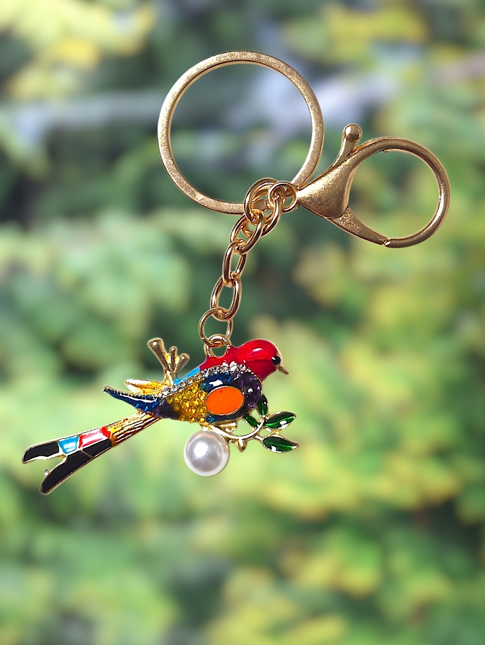 Colorful Enamel Parrot Bag Charm / Keychain